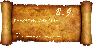 Baráth Júlia névjegykártya